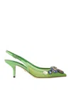 Dolce & Gabbana Woman Pumps Green Size 6 Polyamide, Viscose, Goat Skin In Green