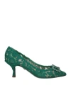 Dolce & Gabbana Woman Pumps Green Size 6.5 Textile Fibers