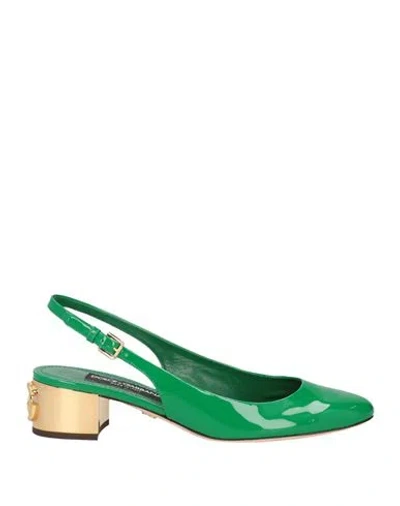 Dolce & Gabbana Woman Pumps Green Size 5 Calfskin In Green