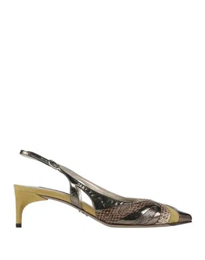 Dolce & Gabbana Woman Pumps Gunmetal Size 4 Leather In Green
