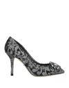 Dolce & Gabbana Bellucci 90 Taormina Lace Pumps With Crystal Detail In Gray