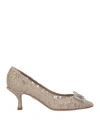 Dolce & Gabbana Woman Pumps Khaki Size 4 Textile Fibers In Beige