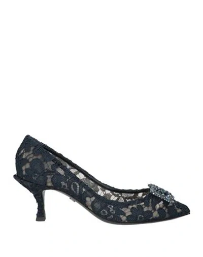 Dolce & Gabbana Woman Pumps Midnight Blue Size 5 Textile Fibers