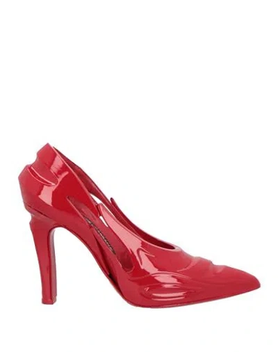 Dolce & Gabbana Woman Pumps Red Size 8.5 Polyurethane, Calfskin In Black
