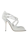 Dolce & Gabbana Silver Shimmers Sandals Heel Pumps Shoes In Silver