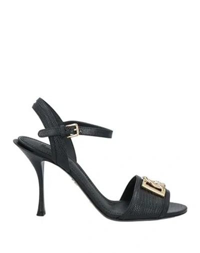 Dolce & Gabbana Woman Sandals Black Size 10.5 Leather