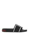 Dolce & Gabbana Women Logo Embossed Slides In Black