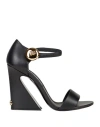 Dolce & Gabbana Woman Sandals Black Size 5.5 Leather In Black
