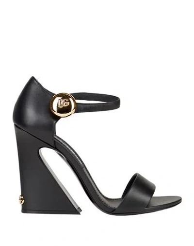 Dolce & Gabbana Woman Sandals Black Size 5.5 Leather