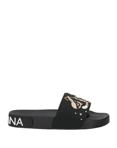 Dolce & Gabbana Woman Sandals Black Size 4 Leather