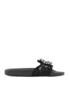 Dolce & Gabbana Crystal-embellished Lace Slides In Black