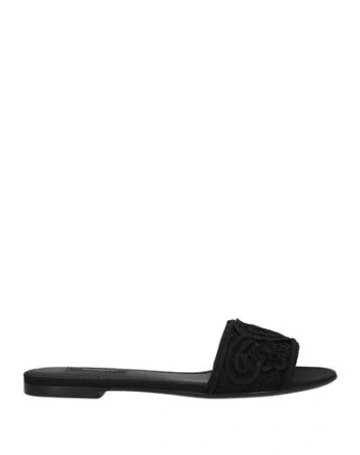 Dolce & Gabbana Woman Sandals Black Size 6.5 Textile Fibers