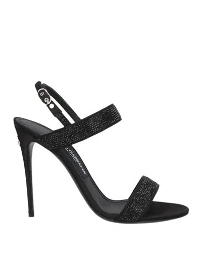Dolce & Gabbana Woman Sandals Black Size 7 Textile Fibers