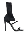 Dolce & Gabbana Woman Sandals Black Size 7.5 Polyamide, Soft Leather, Elastane In Black