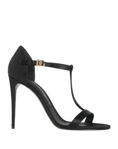 Dolce & Gabbana Woman Sandals Black Size 7.5 Textile Fibers