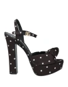 Dolce & Gabbana "keira Polka Dot Satin Platform Sandals In Black