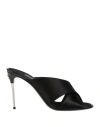 Dolce & Gabbana Satin Sandals With Back Monogram In Black
