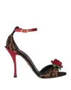 Dolce & Gabbana Woman Sandals Brown Size 7.5 Textile Fibers In Brown