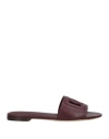 Dolce & Gabbana Woman Sandals Dark Purple Size 4 Calfskin