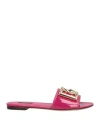 Dolce & Gabbana Woman Sandals Fuchsia Size 8.5 Calfskin In Pink