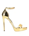 Dolce & Gabbana Woman Sandals Gold Size 8.5 Polyurethane, Polyester
