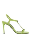 Dolce & Gabbana Woman Sandals Lime Green Size 5.5 Leather In Green