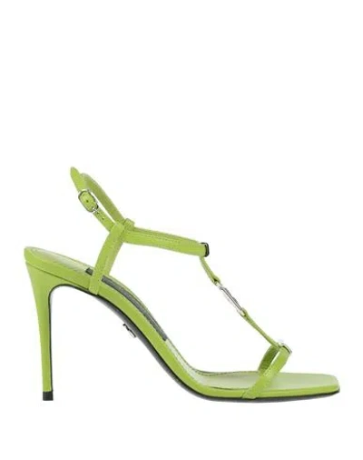 Dolce & Gabbana Woman Sandals Lime Green Size 5.5 Leather