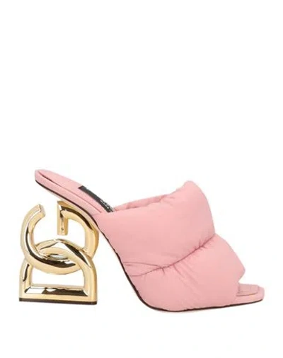 Dolce & Gabbana Woman Sandals Pink Size 6 Polyester, Polyamide, Polyurethane