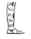 Dolce & Gabbana Woman Sandals Silver Size 7.5 Cowhide In Silver