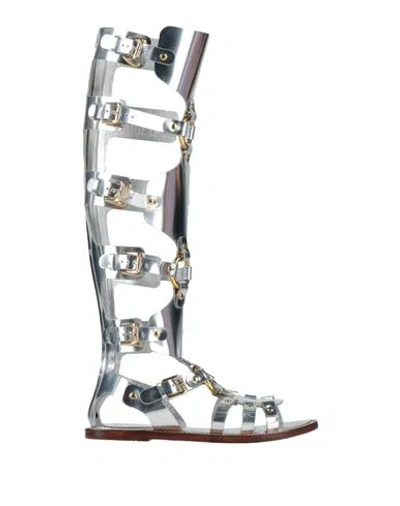 Dolce & Gabbana Woman Sandals Silver Size 7.5 Cowhide