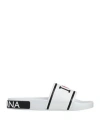 Dolce & Gabbana Logo Rubber Slides In White