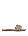Dolce & Gabbana Woman Sandals Yellow Size 8.5 Textile Fibers