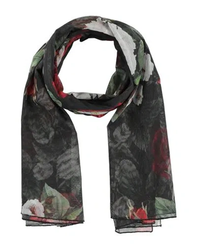 Dolce & Gabbana Woman Scarf Black Size - Cotton In Green