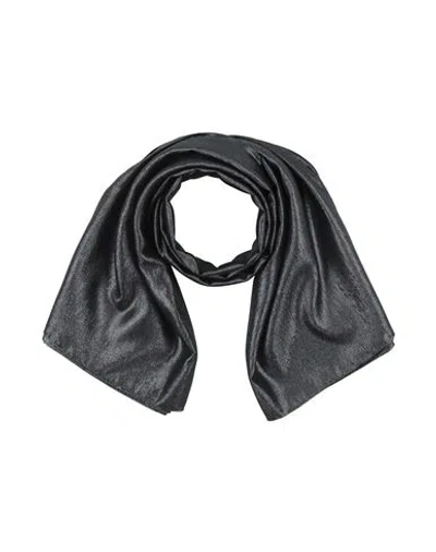 Dolce & Gabbana Woman Scarf Lead Size - Silk, Metallic Fiber In Gray