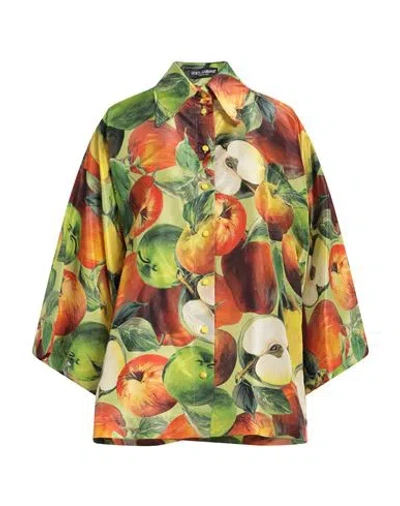 Dolce & Gabbana Woman Shirt Acid Green Size 10 Silk