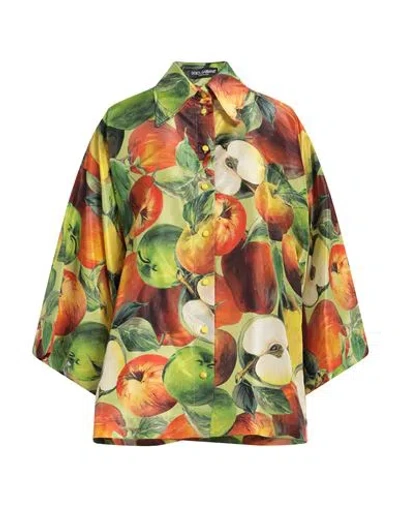 Dolce & Gabbana Woman Shirt Lime Green Size 10 Silk