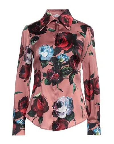 Dolce & Gabbana Woman Shirt Antique Rose Size 8 Silk, Elastane