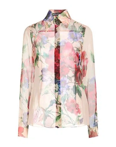 Dolce & Gabbana Woman Shirt Antique Rose Size 8 Silk In Multi