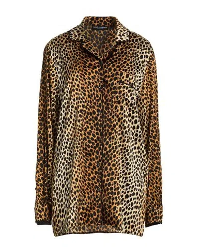 Dolce & Gabbana Woman Shirt Beige Size 10 Silk, Elastane In Multi