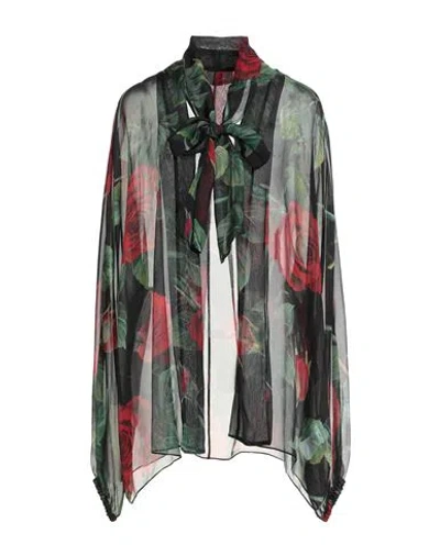 Dolce & Gabbana Woman Shirt Black Size 10 Silk In Multi
