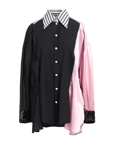 Dolce & Gabbana Woman Shirt Black Size 10 Cotton, Silk, Lyocell, Polyester