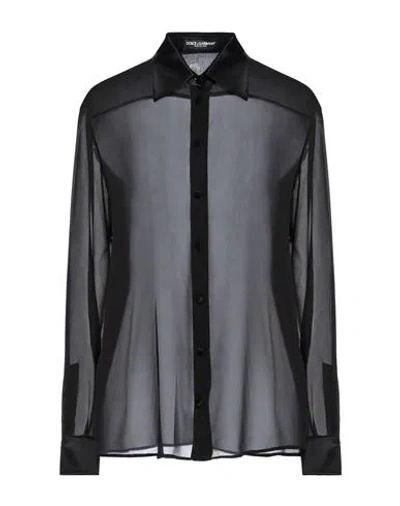 Dolce & Gabbana Woman Shirt Black Size 8 Silk, Elastane