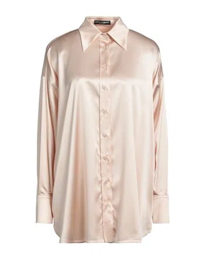 Dolce & Gabbana Woman Shirt Blush Size 12 Silk, Elastane In Pink