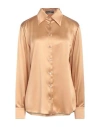 Dolce & Gabbana Satin-finish Silk Shirt In Beige