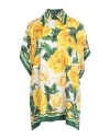 Dolce & Gabbana Multicolor Oversize Shirt With Flower Print All-over In Green