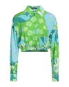 Dolce & Gabbana Woman Shirt Green Size 10 Silk, Elastane In Green