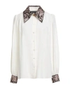 Dolce & Gabbana Woman Shirt Ivory Size 10 Silk, Polyester, Acetate, Metallic Polyester, Acrylic In White