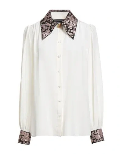 Dolce & Gabbana Woman Shirt Ivory Size 10 Silk, Polyester, Acetate, Metallic Polyester, Acrylic In White