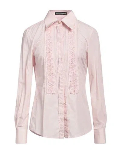 Dolce & Gabbana Woman Shirt Light Pink Size 10 Cotton, Polyester