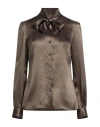 Dolce & Gabbana Woman Shirt Military Green Size 10 Silk In Brown